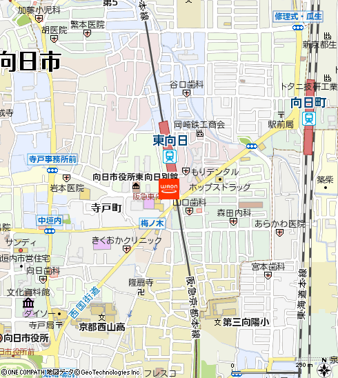 イオンフードスタイル東向日店付近の地図